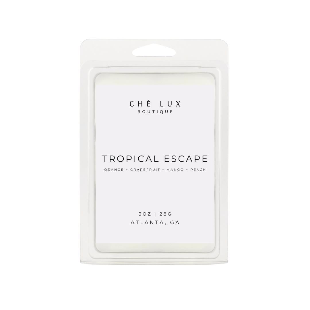 Tropical Escape is a Sweet & Fruity with Citrus Fragrance. A blend of ripe, tangy grapefruit and mango with a hint of sweet peach.  Fragrance Notes: orange, grapefruit, mango, peach