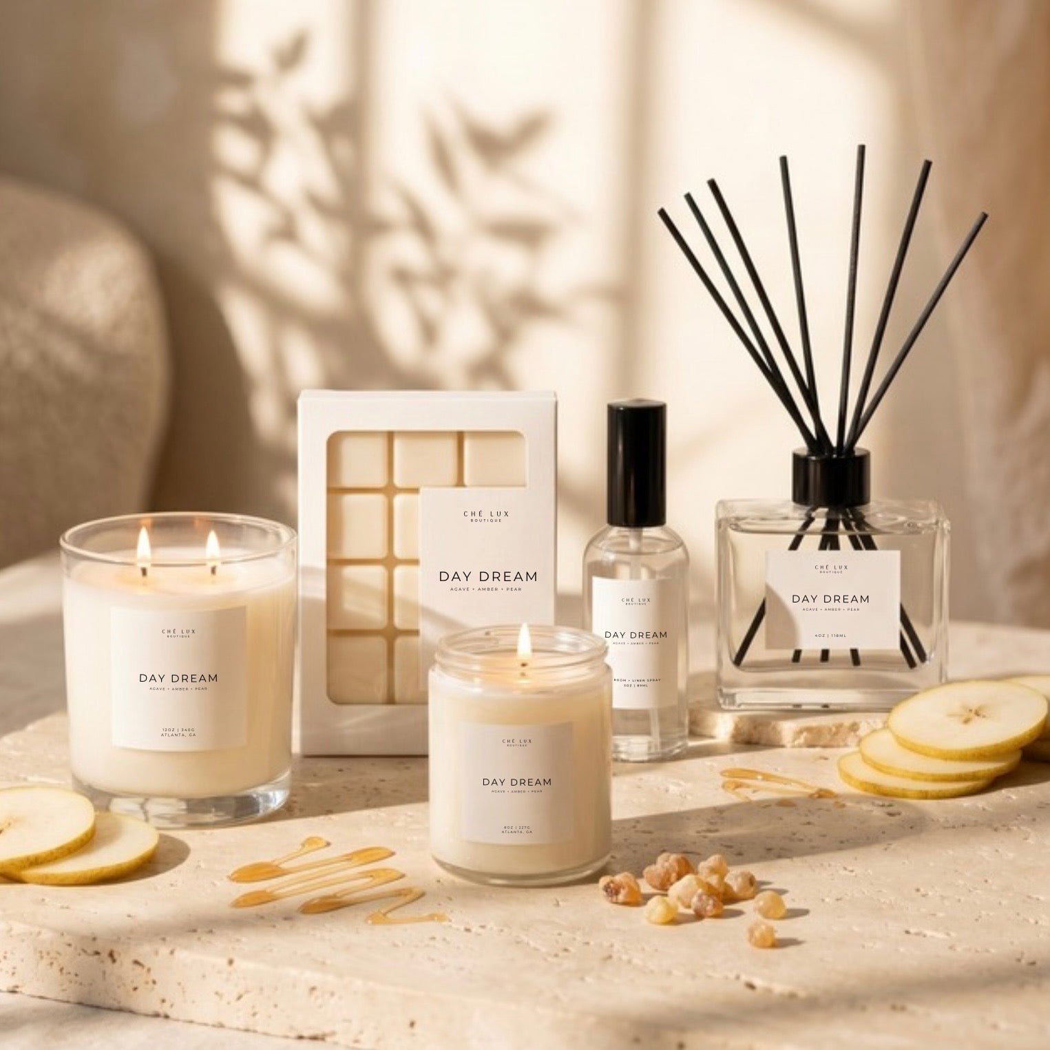 Day Dream - Double Wick Candle | Agave + Amber + Pear -12oz Clear