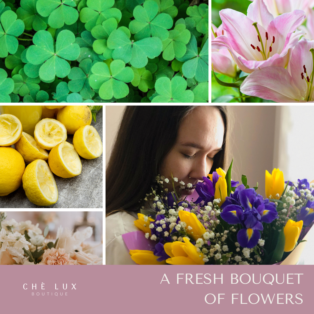Eden is a Floral Fragrance. Mesmerizing notes of zesty lemon peel, fresh clover, lily, and a soft powder bring it all together.  Fragrance Notes: lemon peel, clover, lily